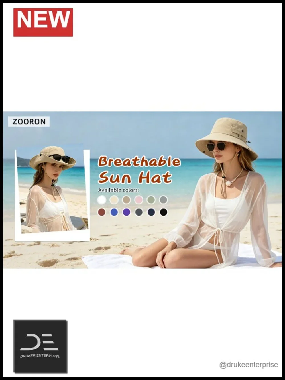 UPF 50+ Bucket Hat Wide Brim Foldable Fishing Hat Outdoor Hiking Beach Sun Hat